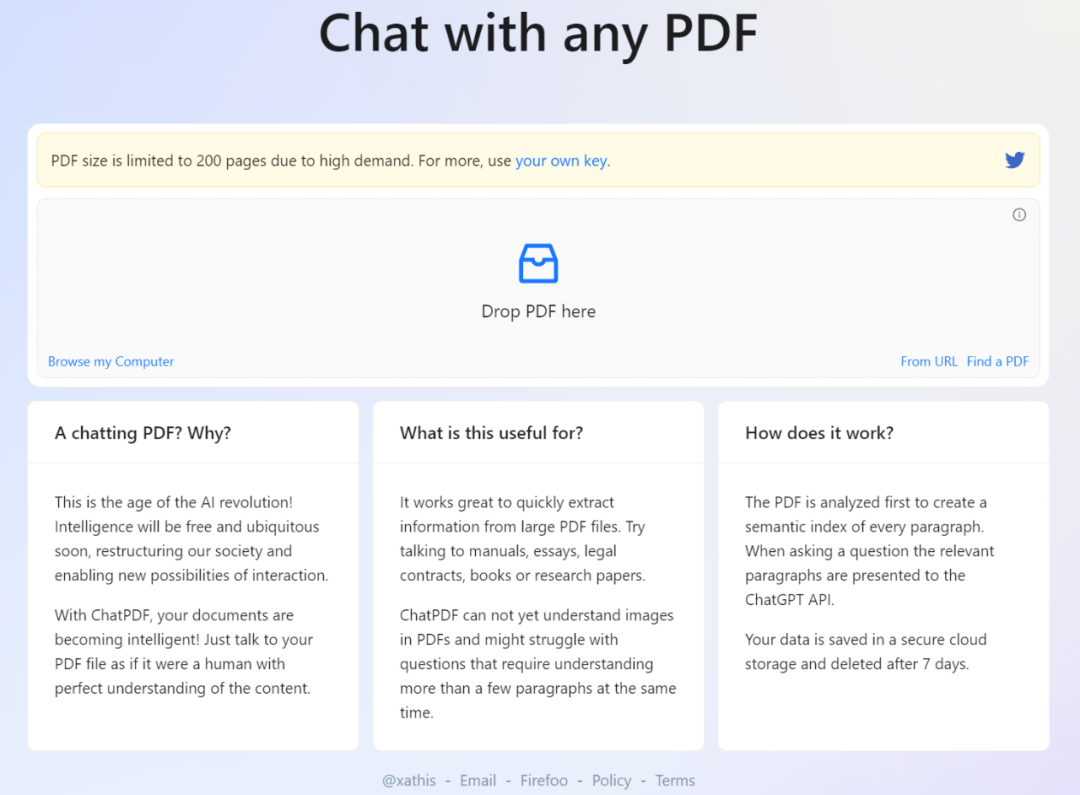 ChatPDF官方网站截图