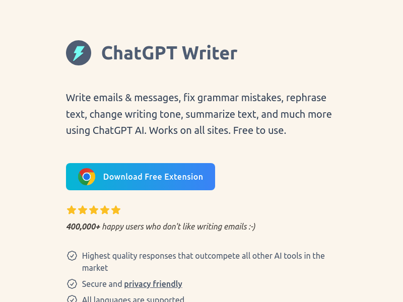 ChatGPT Writer