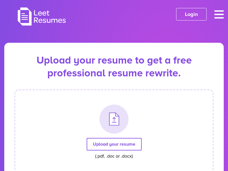 Leet Resume: Expert, AI-Assisted Resumes