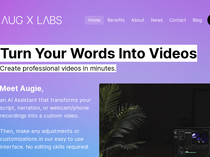 Aug X Labs AI Video Editing