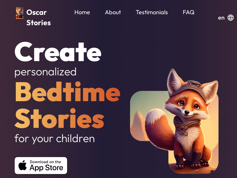 Oscar personal bedtime stories for kids