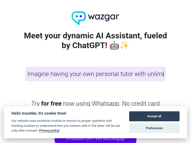 Wazgar - ChatGPT in Whatsapp