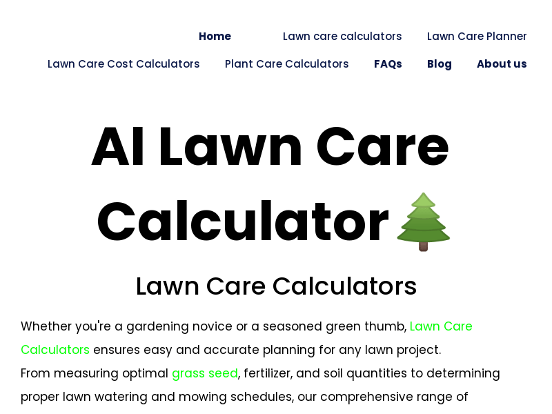 AI Lawn Care Calculator Generator