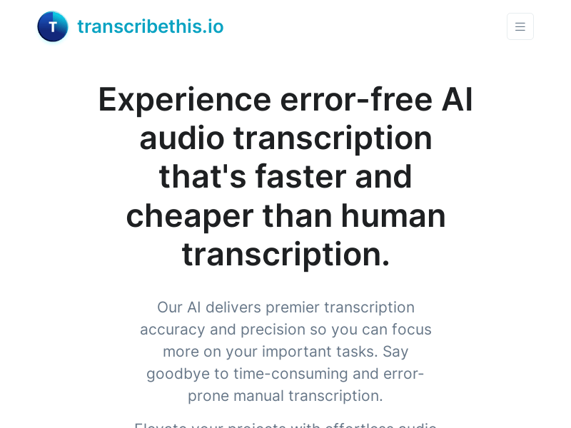 AI audio transcription