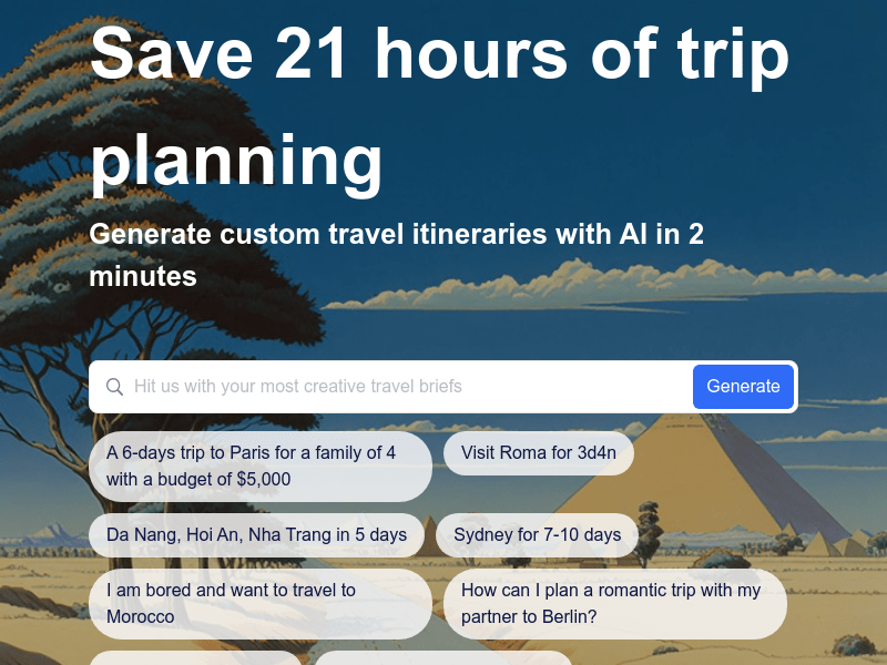 PlanTrips: AI-powered travel planner