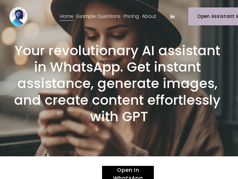 GPT in WhatsApp with text and images