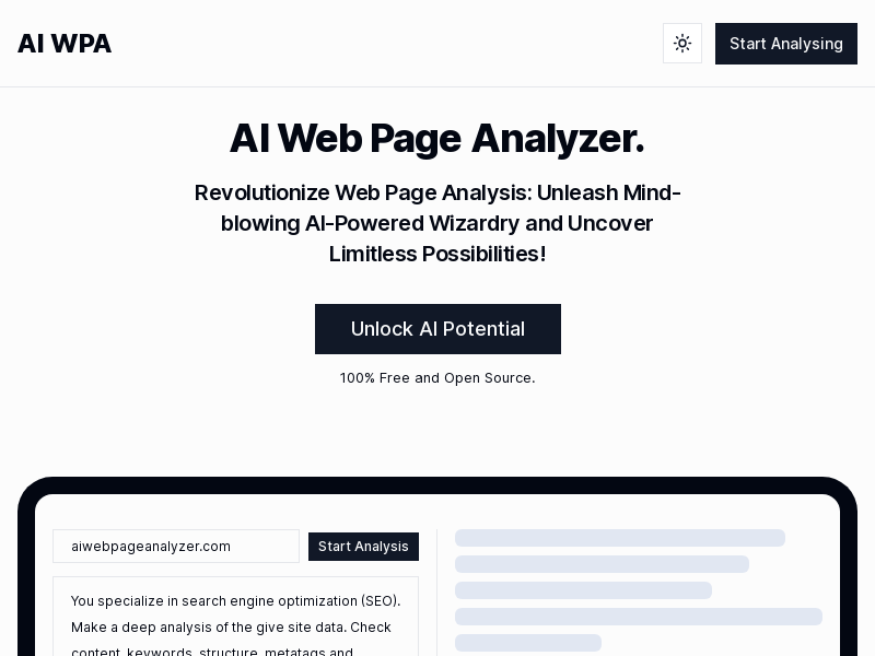 AI Web Page Analyzer (AI WPA)