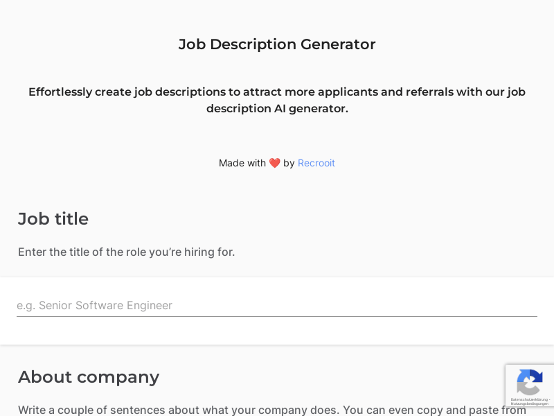 Job Description Generator