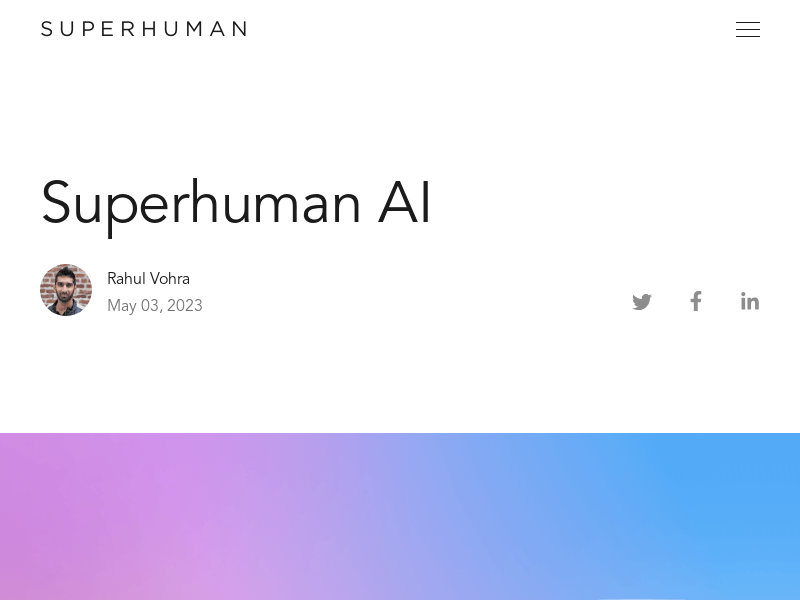 Superhuman AI : 一套全新的AI功能，帮助您节省时间，更高效地工作。