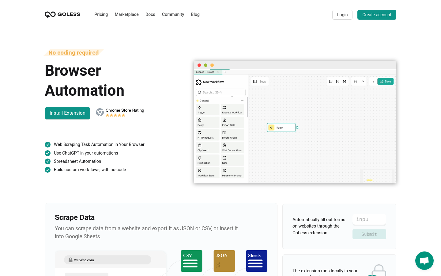 GoLess Extension Automation