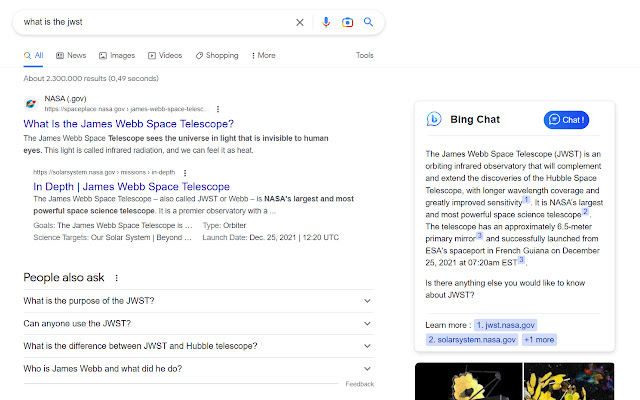 Bing Chat (GPT-4) in Google