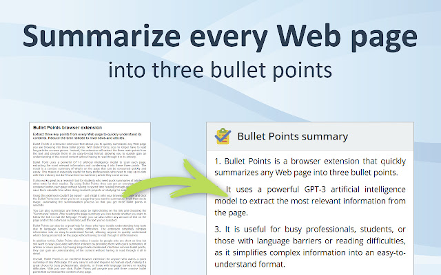 Bullet Points: summarize Web pages with GPT-3