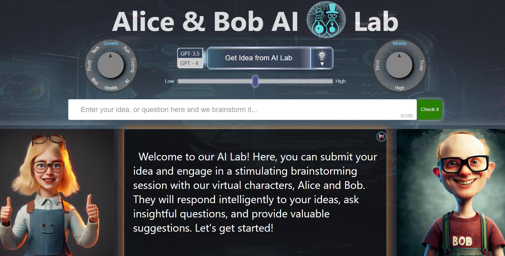 Alice and Bob AI Brainstorm Lab