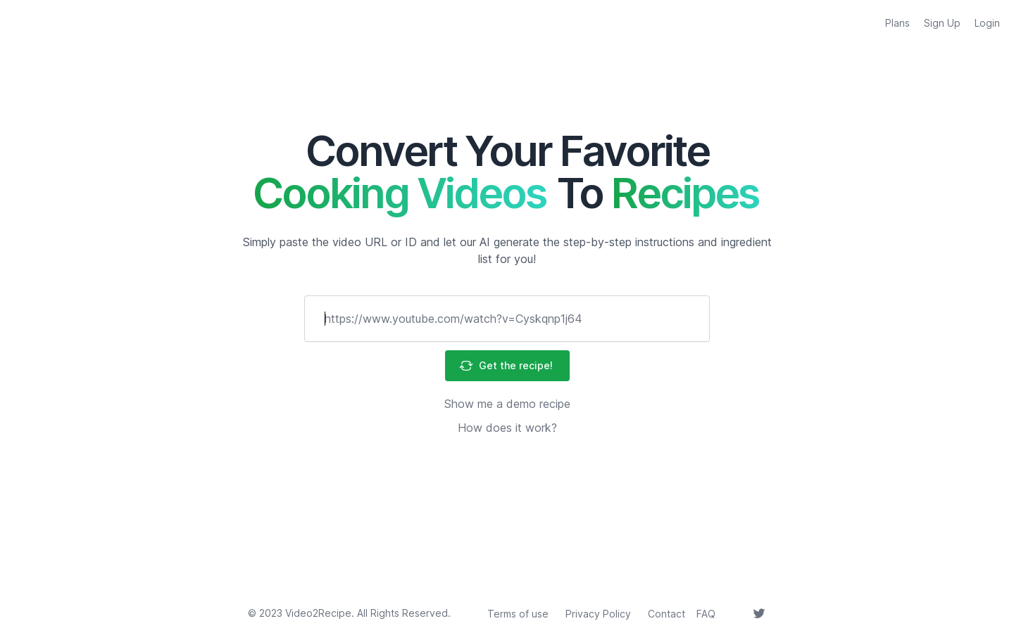 Video2Recipe