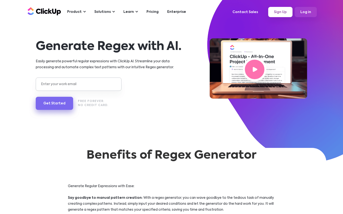 Regex Generator By ClickUp