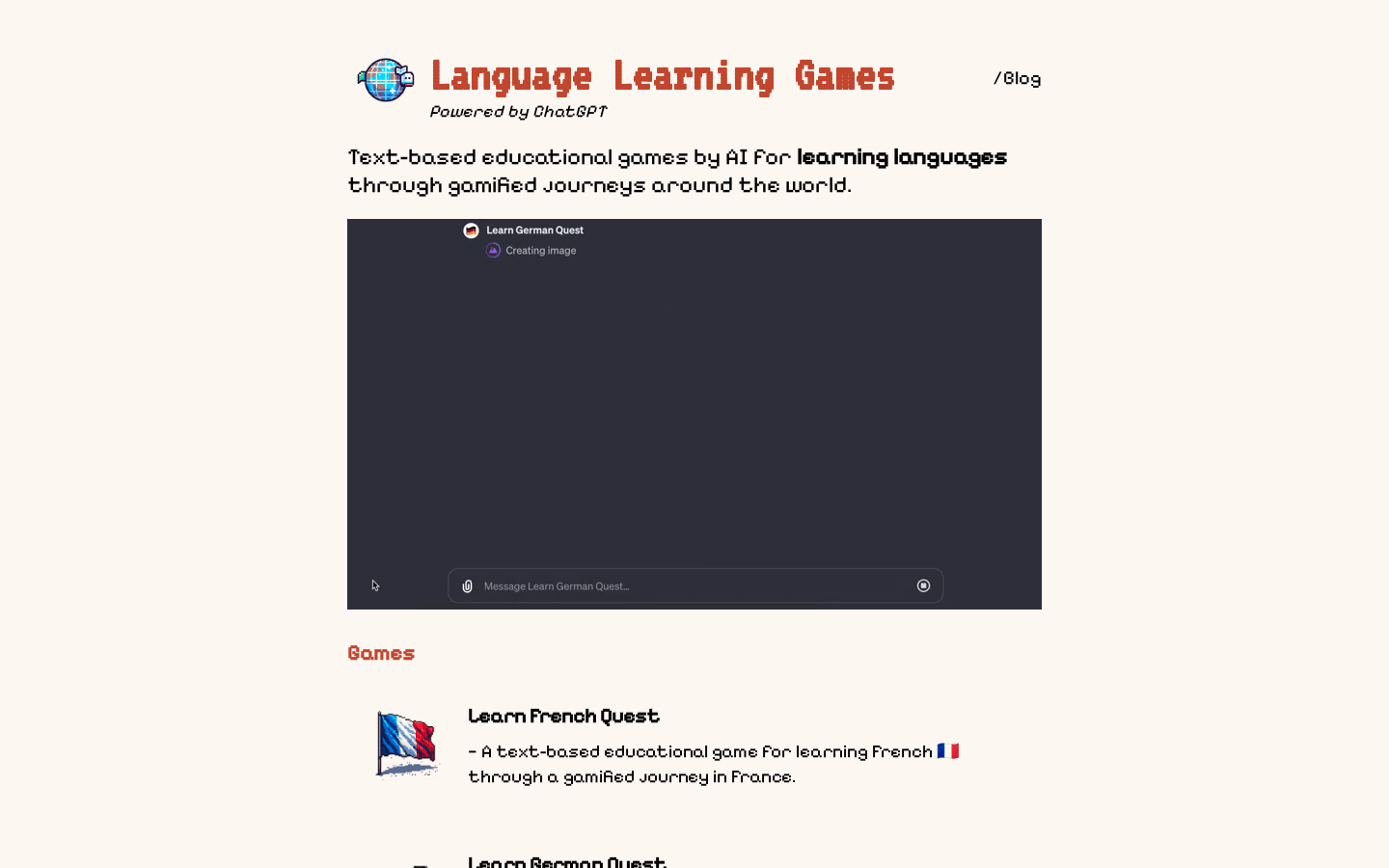 Language Learning Games