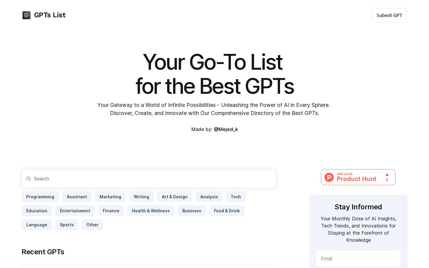 GPTs List