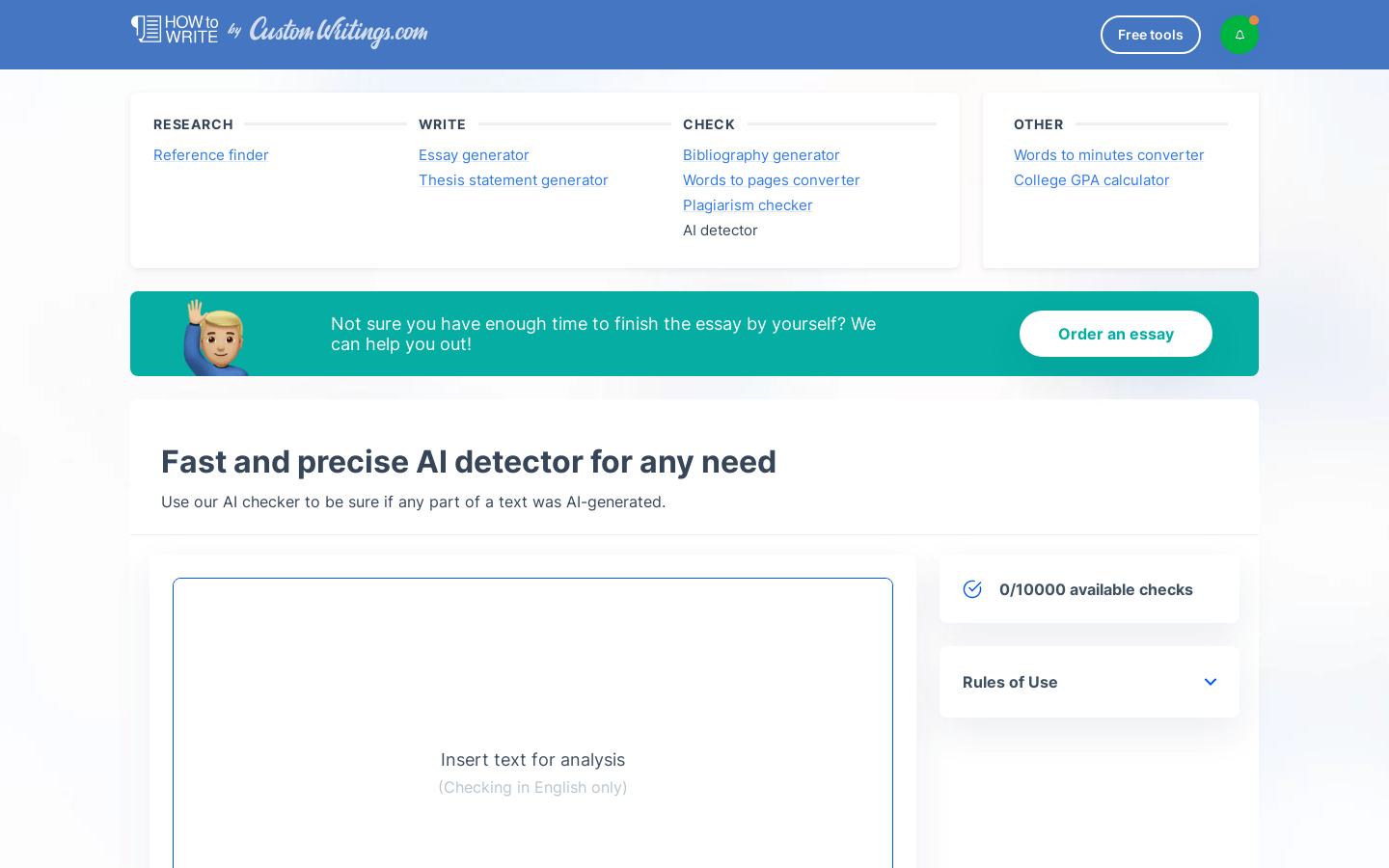 AI Detector By Custom Writings