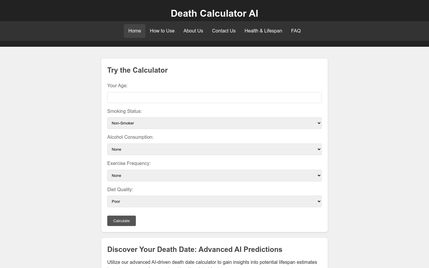 Death Calculator AI