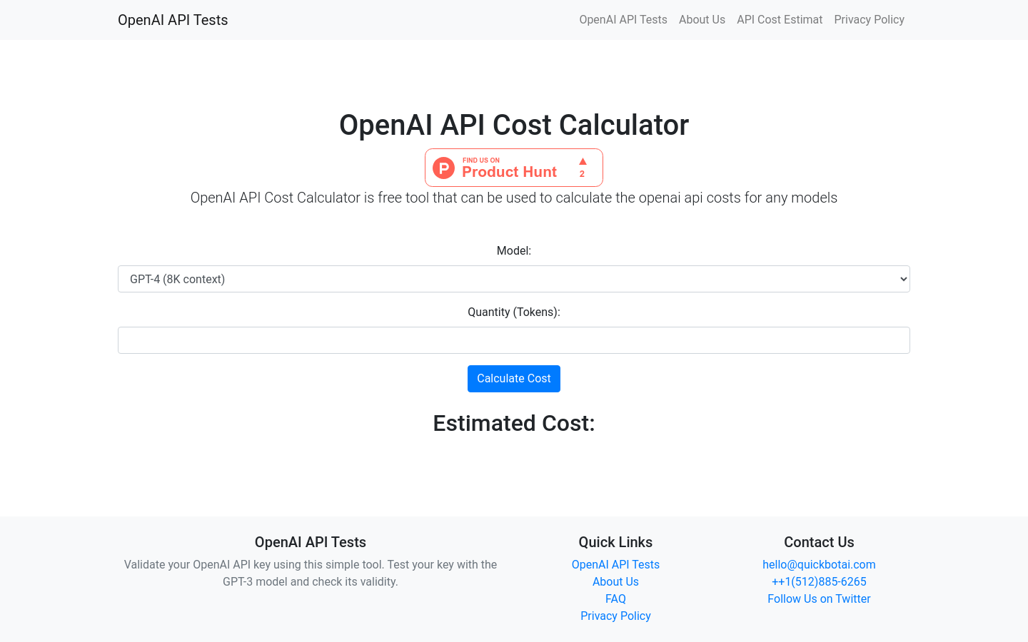 OpenAI API Cost Calculator Ai app 