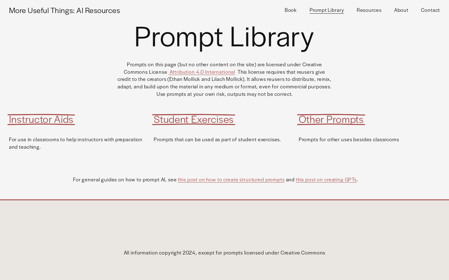 More Useful Things Prompt Library