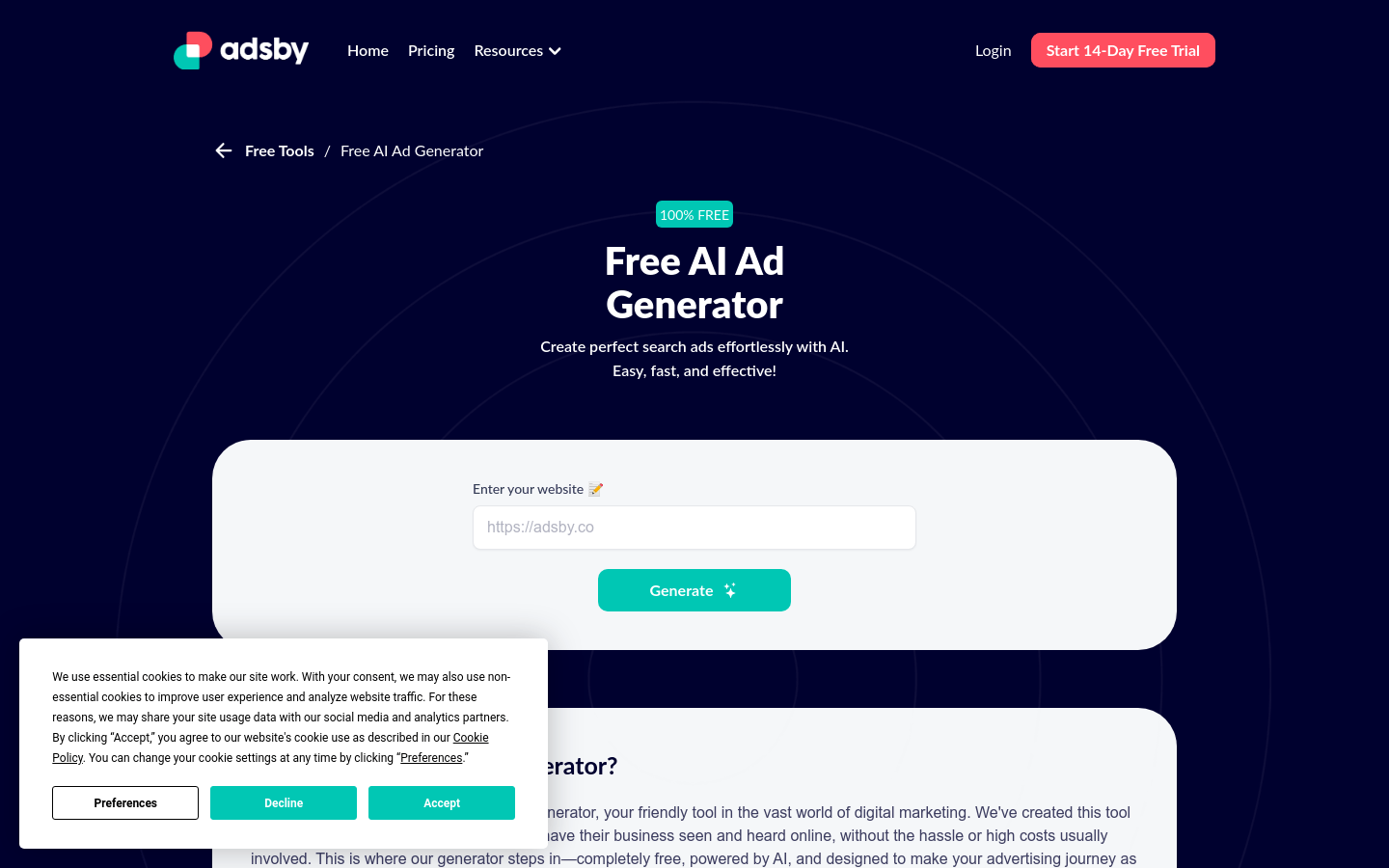 Adsby Free AI Ad Generator