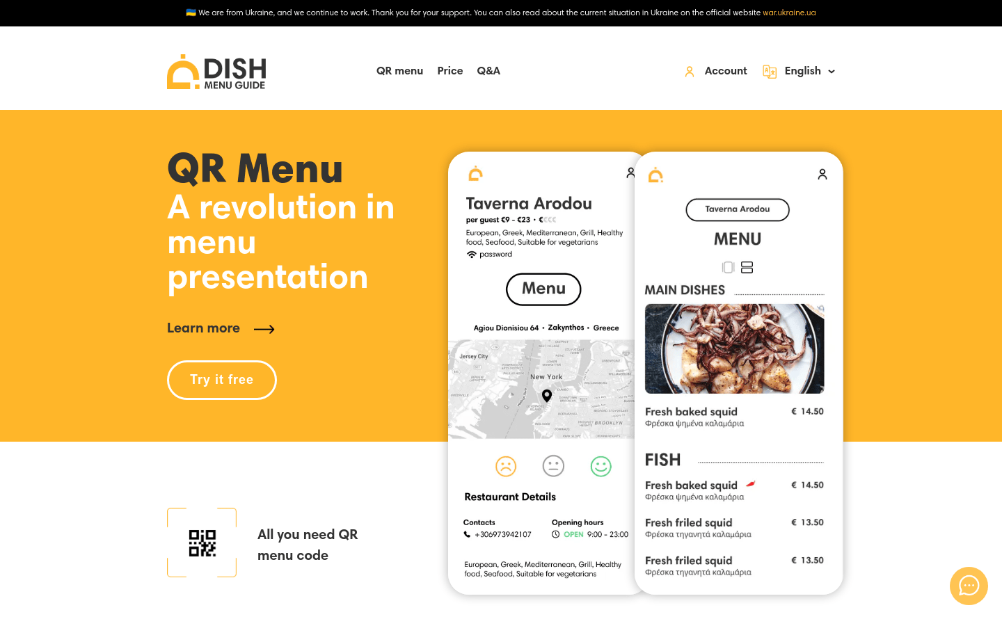 Dish menu Guide