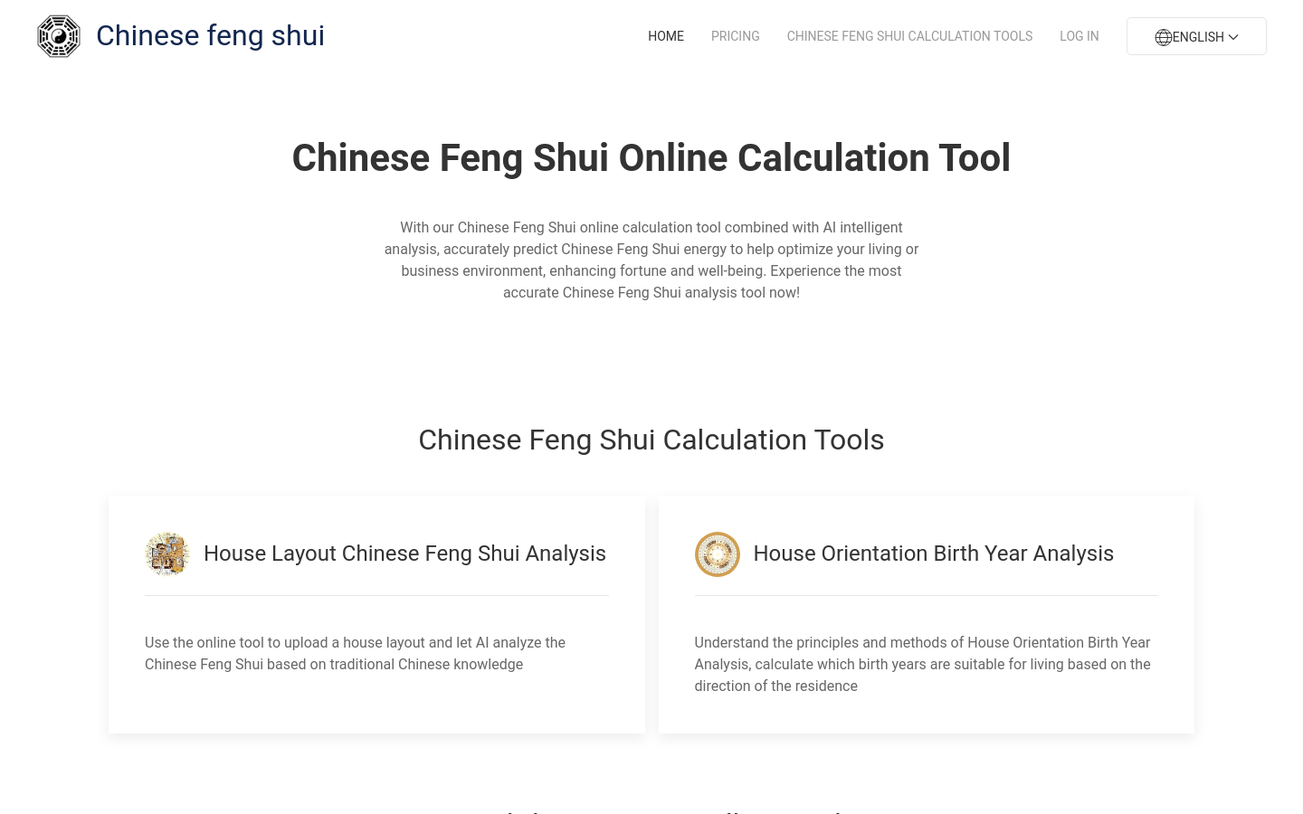 Chinese Feng Shui Online Calculator