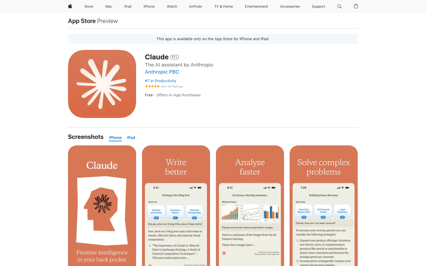 Claude for iOS