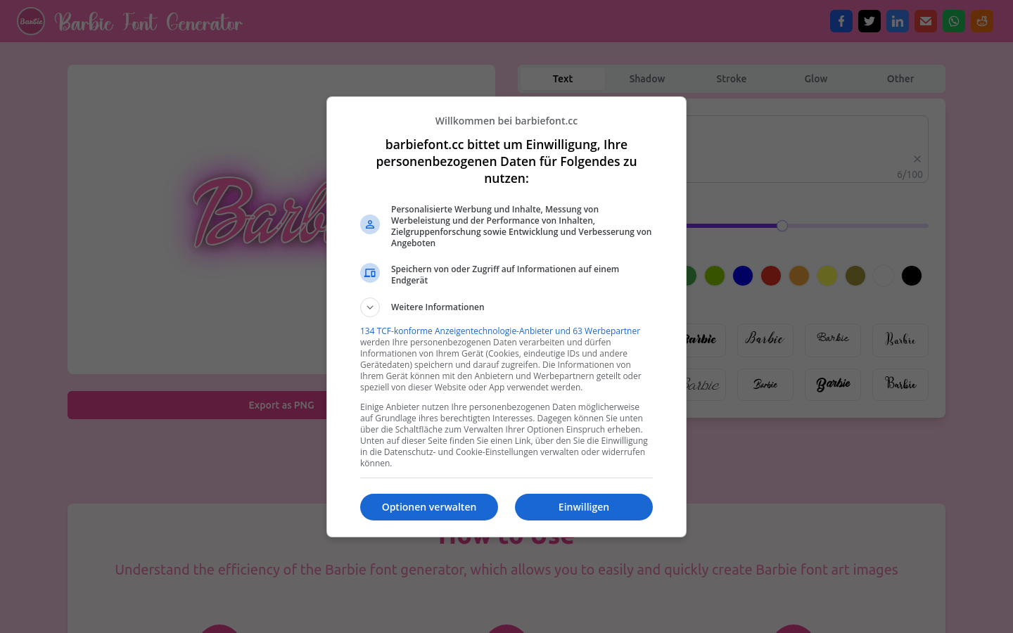 Barbie Font Generator