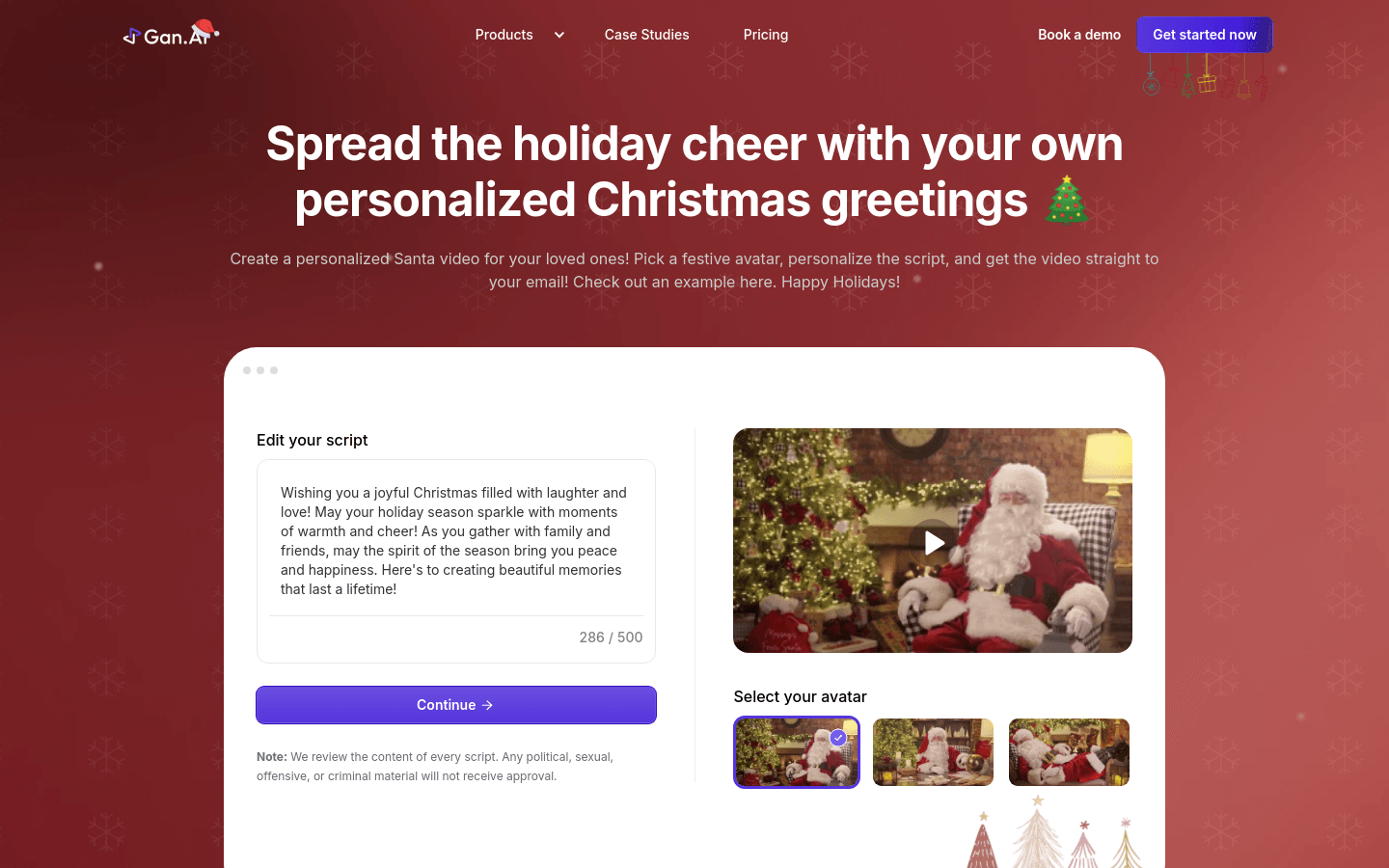 Text to Santa Videos by Gan.AI