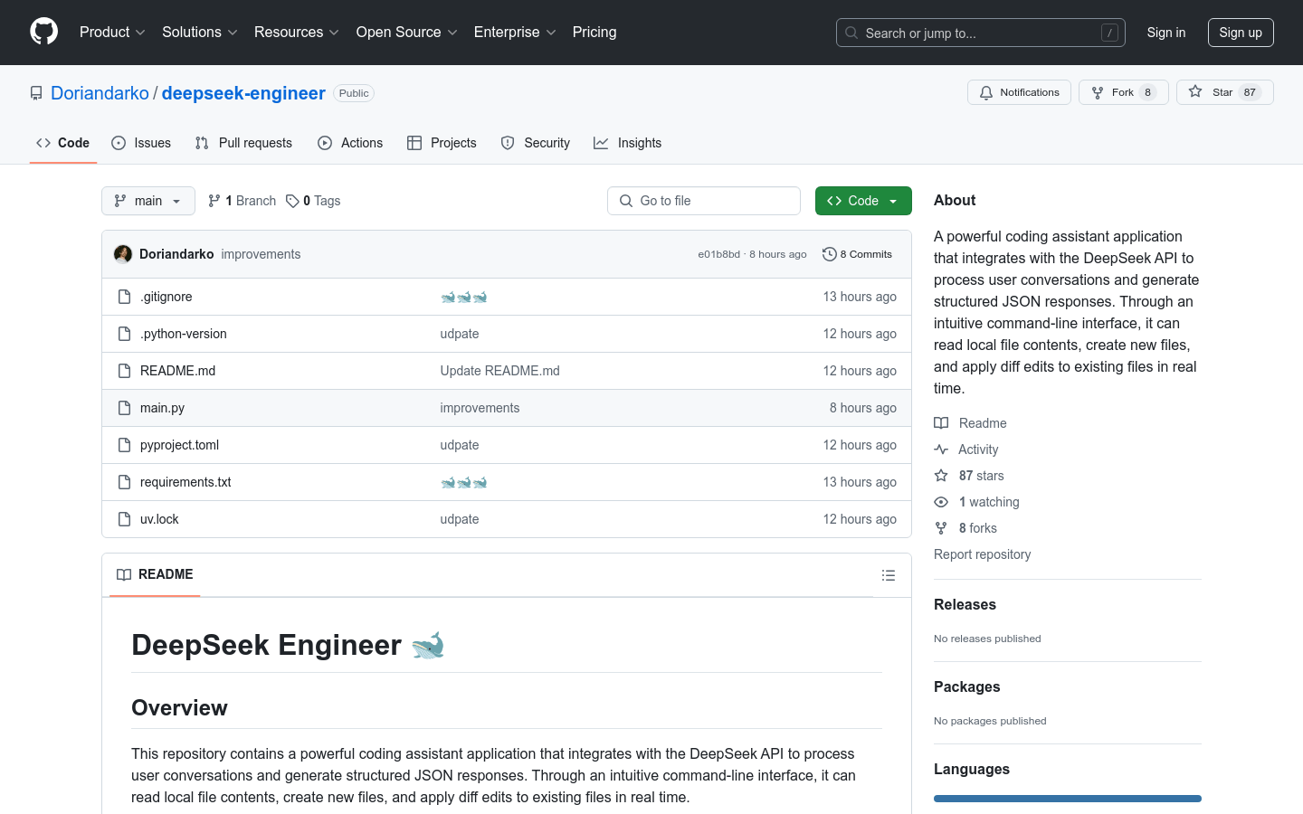 DeepSeek Engineer