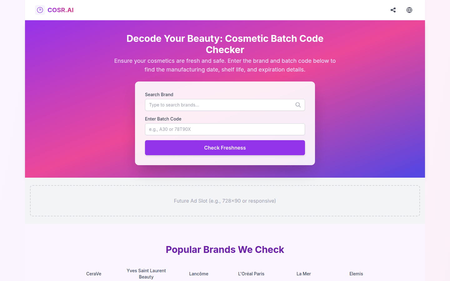 Cosmetic Batch Code Checker