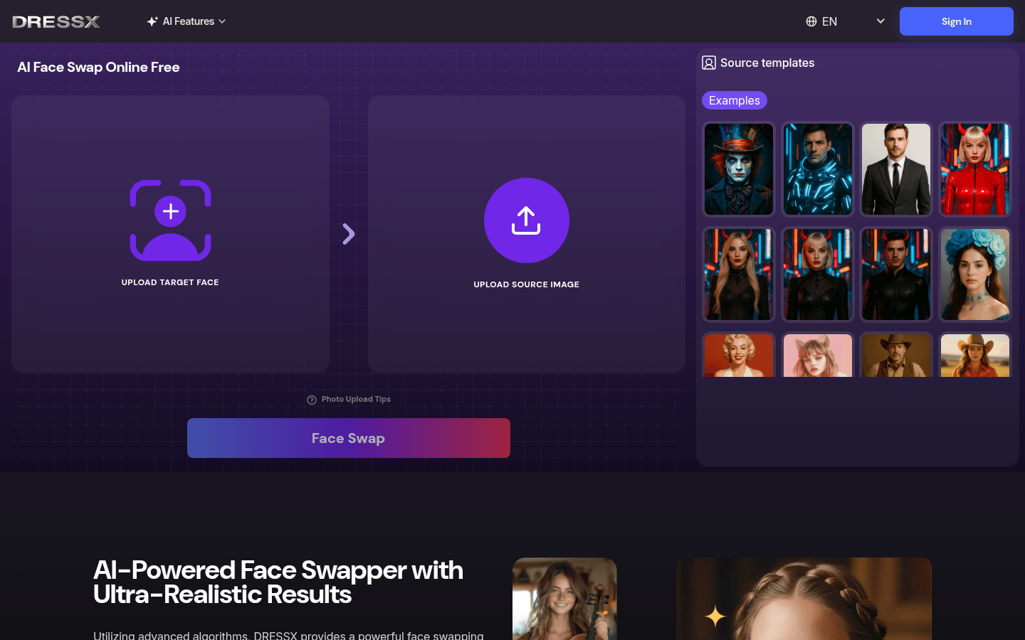 AI Face Swap by DRESSXME.com