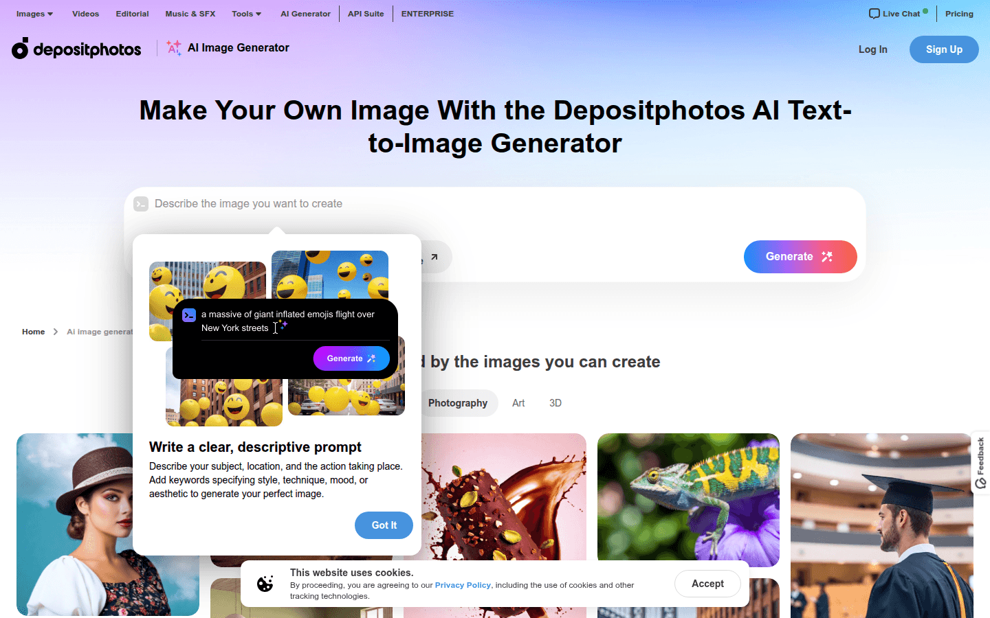 Depositphotos AI image generator