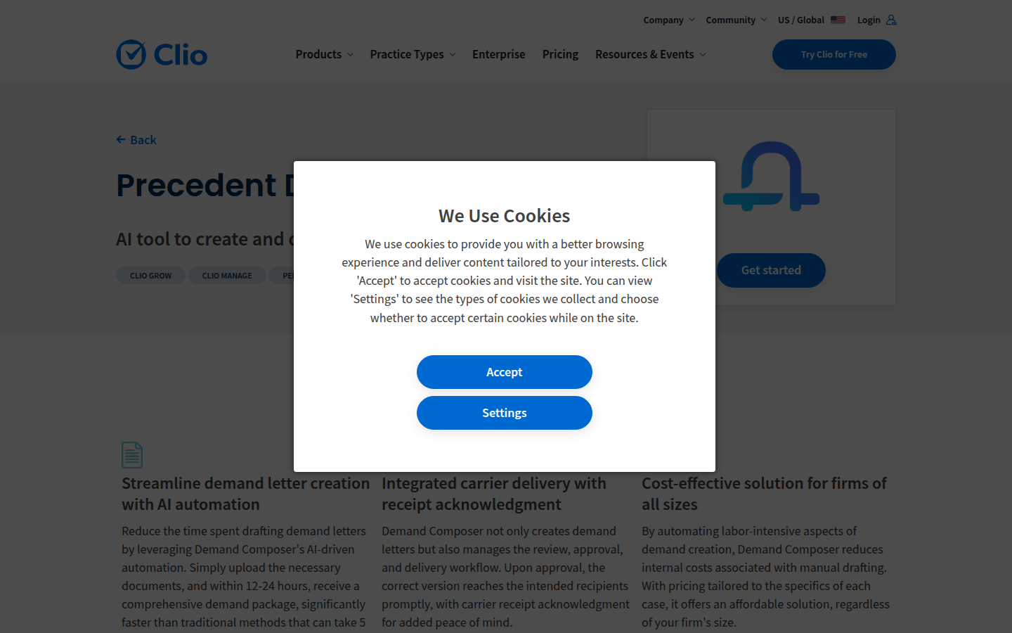 Precedent Demand Composer Integration for Clio