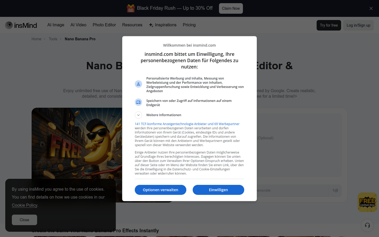 Nano Banana Pro in insMind