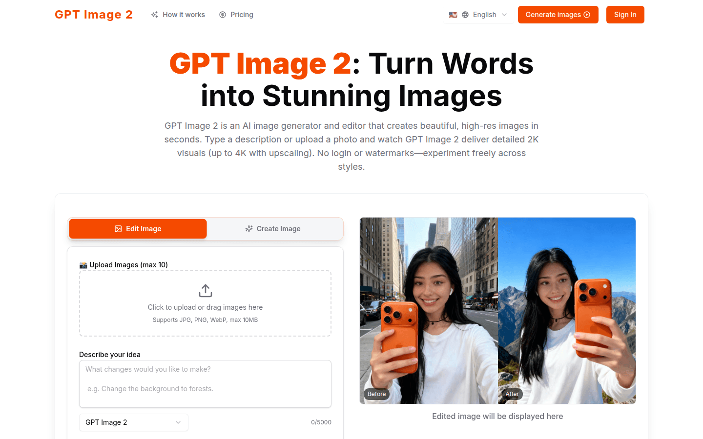 GPT Image 2 — Turn Words into Stunning Images