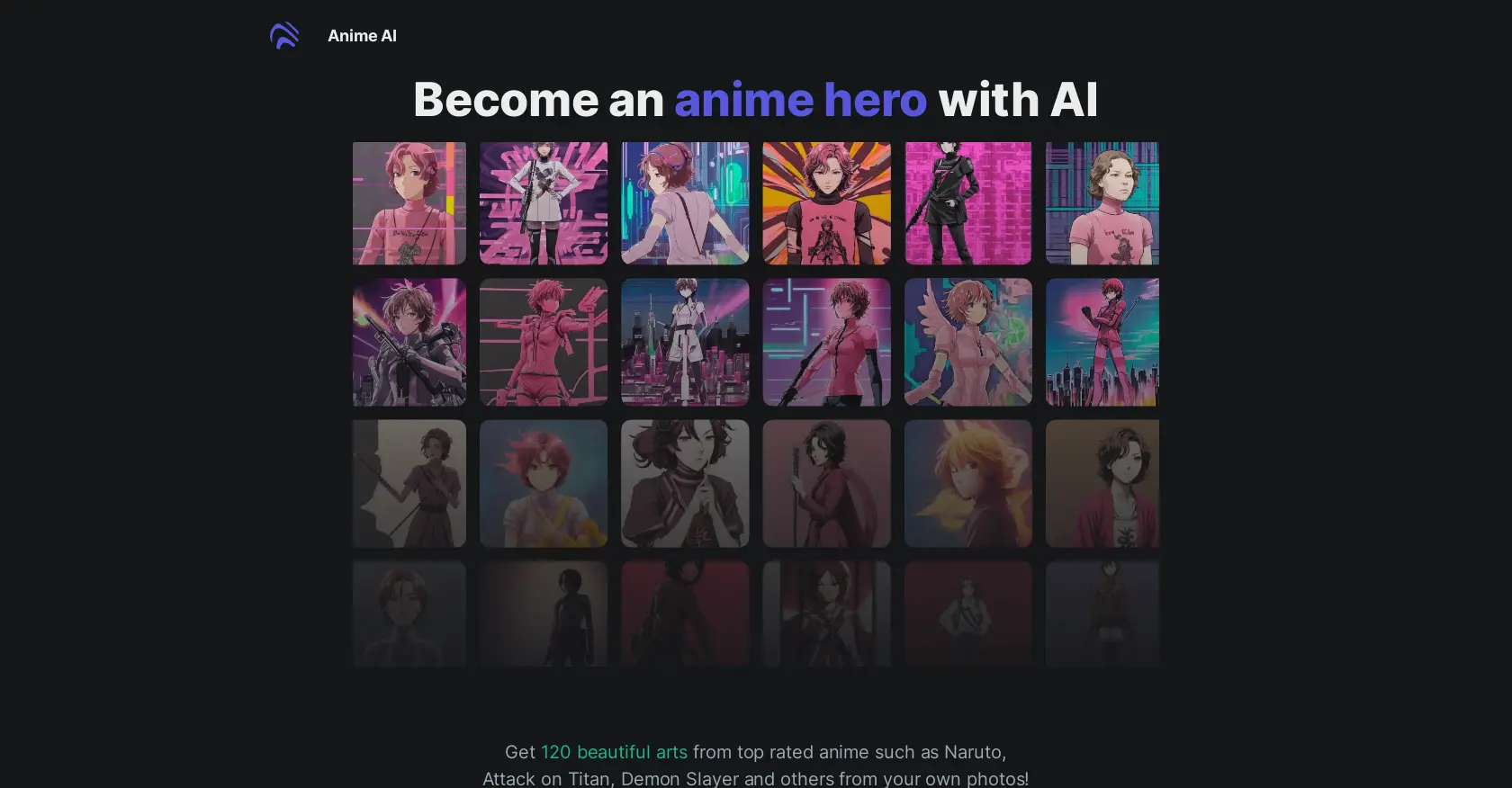 AnimeAI官方网站截图