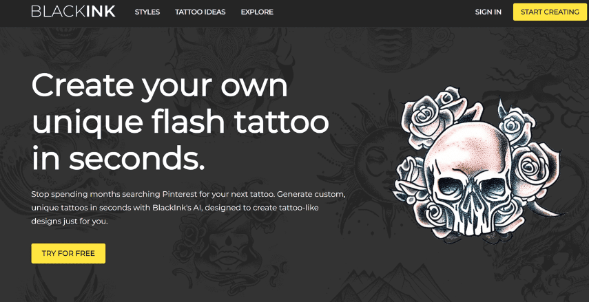 BlackInk AI官方网站截图
