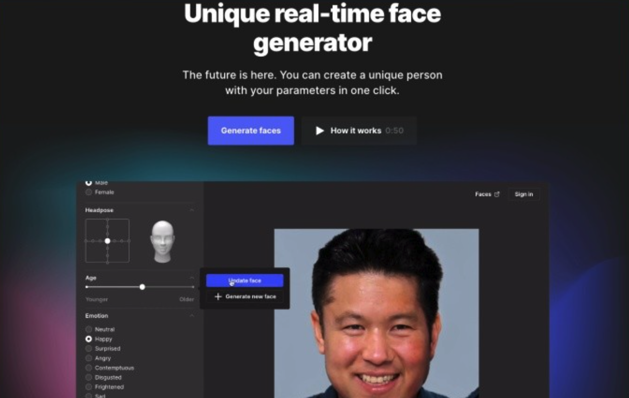 Face Generator官方网站截图